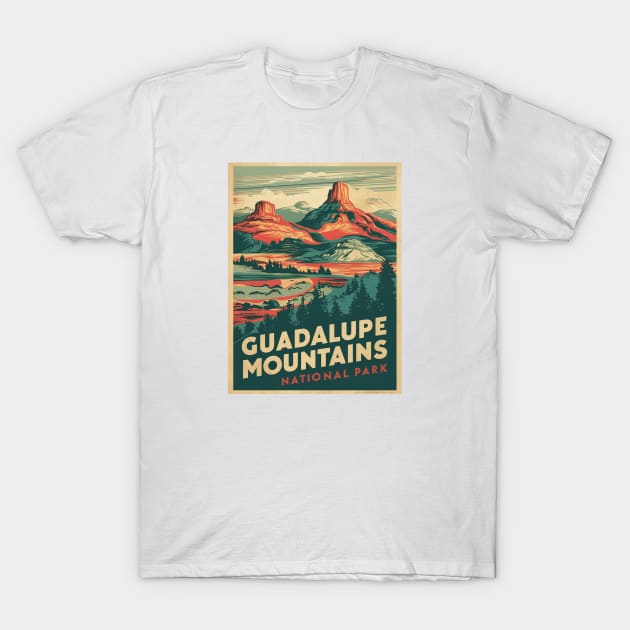 Vintage poster Guadalupe Mountains National Park T-Shirt by Perspektiva